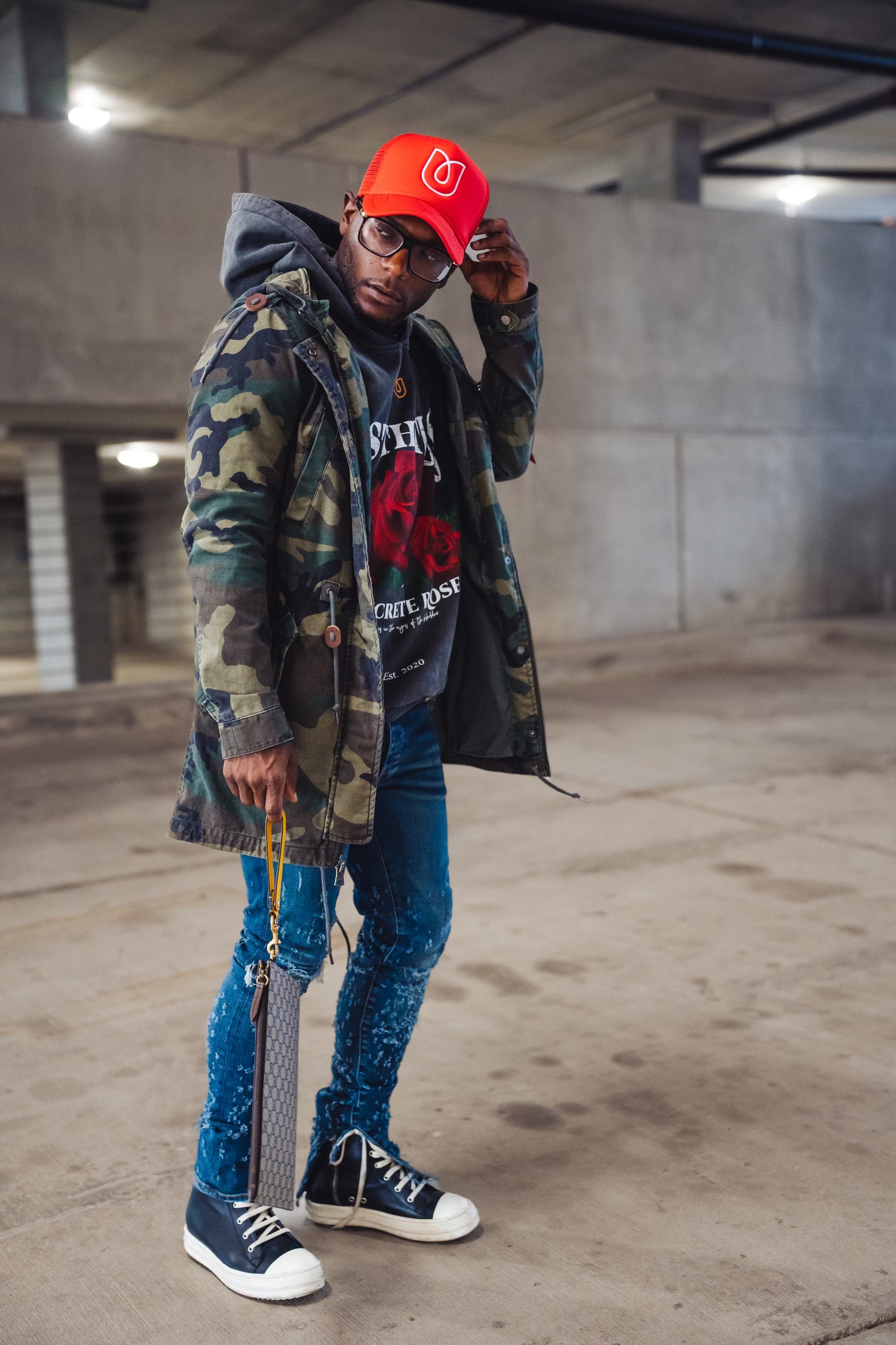 Premium Vintage Concrete Rose Pullover Hoodie