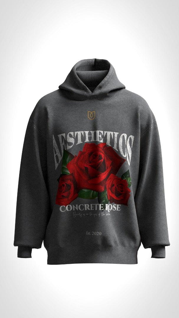 Premium Vintage Concrete Rose Pullover Hoodie